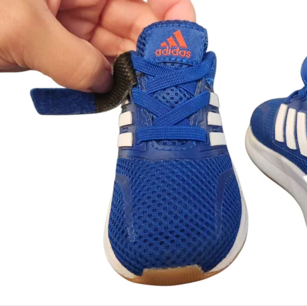 Adidas Run Falcon Baby Toddler Blue and White Sneakers Shoes, Size 5K NWOT